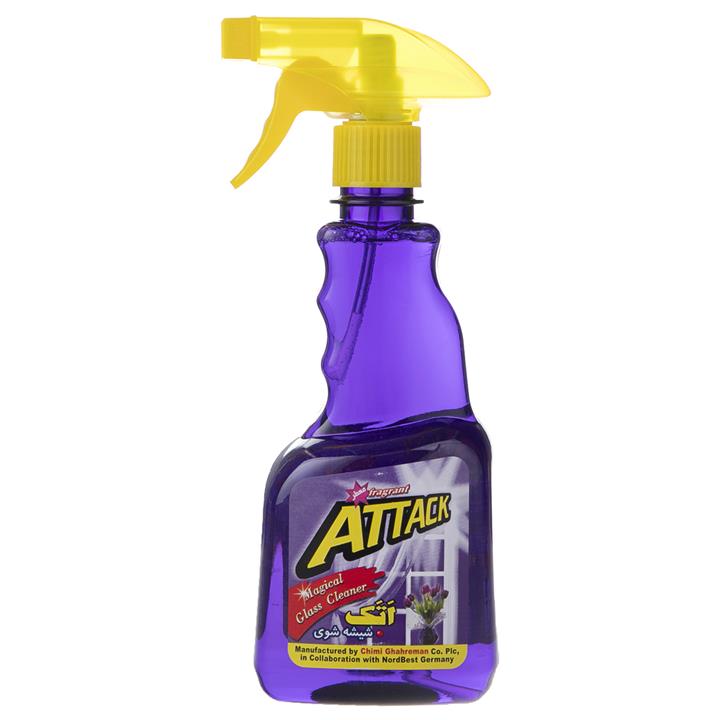 اسپری شیشه پاک کن اتک مدل Purple حجم 500 میلی لیتر Attack Purple Glass Cleaner Spray 500ml